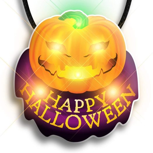 Happy Halloween Pumpkin Flashing Body Light Necklace All Body Lights and Blinkees 3