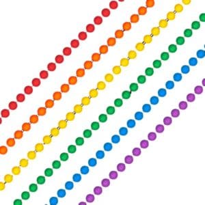 Smooth Round Opaque Bead Mardi Gras Necklace Assorted Pack of 12 Smooth Round Opaque Bead Mardi Gras Necklace Assorted Pack of 12