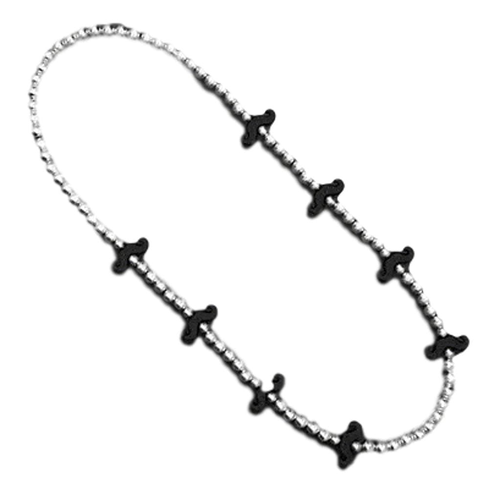 Black Mustache Beaded Silver and Black Necklace All Products Black Mustache Beaded Silver and Black Necklace All Products