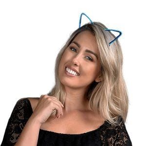 Electro Luminescent Cat Animal Ears Headband Blue Electro Luminescent Cat Animal Ears Headband Blue
