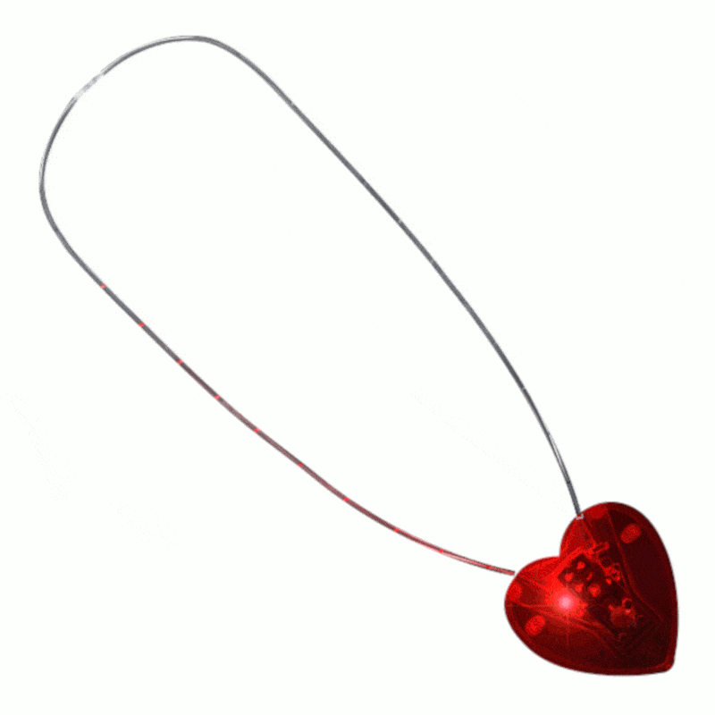 LED Flashing Red Heart Necklace All Products LED Flashing Red Heart Necklace All Products 3