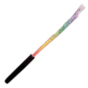 Multicolor LED Fiber Optic Wand with Black Handle Multicolor LED Fiber Optic Wand with Black Handle