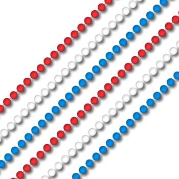 Smooth Round Bead Mardi Gras Necklace USA RWB Pack of 12 4th of July 3