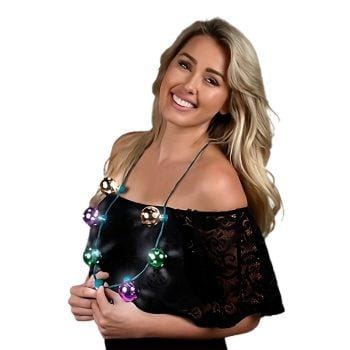 Mardi Gras LED Shine Through Party Disco Balls Necklace All Products