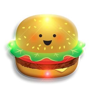 LED Happy Hamburger Flashing Body Light Lapel Pins All Body Lights and Blinkees LED Happy Hamburger Flashing Body Light Lapel Pins All Body Lights and Blinkees