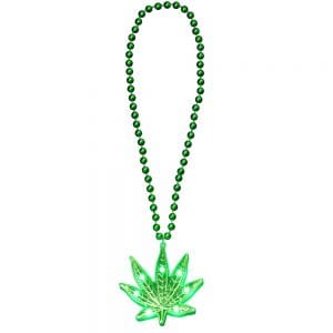 Light Up Pot Leaf Beaded Necklace 420 Light Up Pot Leaf Beaded Necklace 420