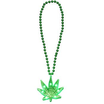 Light Up Pot Leaf Beaded Necklace 420 Light Up Pot Leaf Beaded Necklace 420
