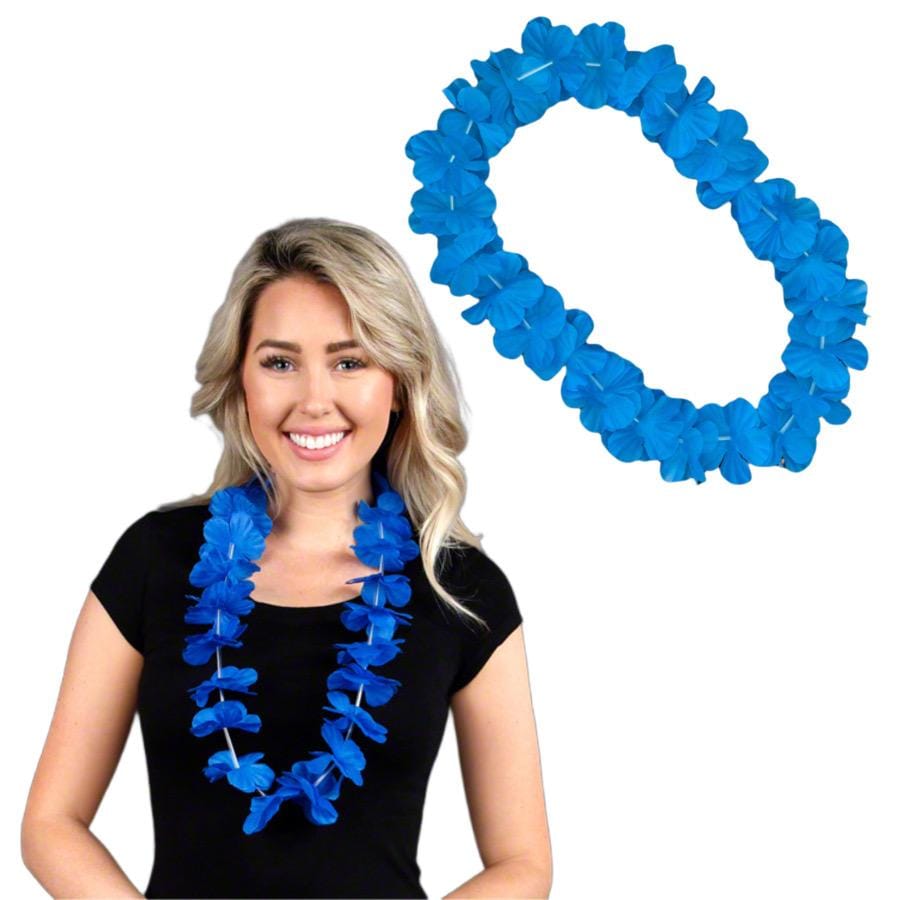 Hawaiian Flower Lei Necklace Blue All Products Hawaiian Flower Lei Necklace Blue All Products 3