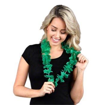 Hawaiian Flower Lei Necklace Green All Products