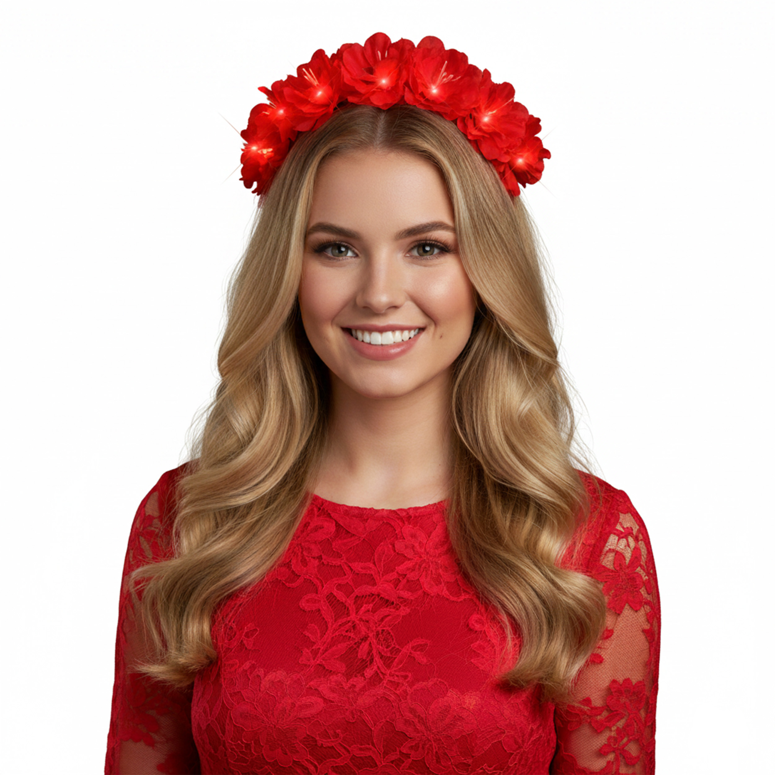 Red Kiss Fairy Flower LED Headband 4th of July Red Kiss Fairy Flower LED Headband 4th of July