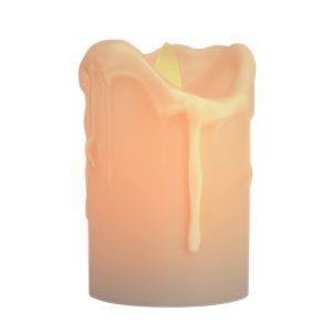 LED Dripping Wax Moving Flame Flickering Pillar Candle 4 Inch LED Dripping Wax Moving Flame Flickering Pillar Candle 4 Inch