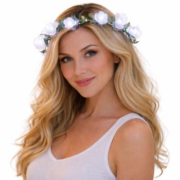 Light Up White Rose Flower Princess Halo Crown Headband All Products Light Up White Rose Flower Princess Halo Crown Headband All Products