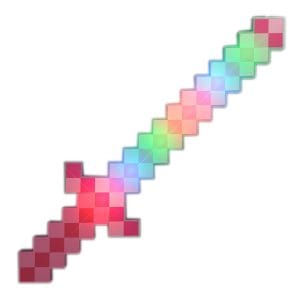 LED Pixelated Pink Warrior Sword