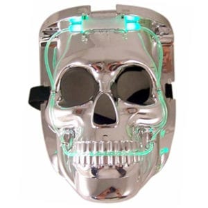 LED Color Changing Silver Chrome Skull Face Halloween Mask LED Color Changing Silver Chrome Skull Face Halloween Mask