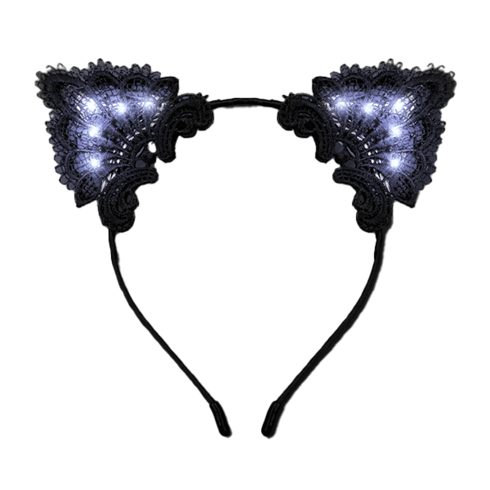 LED Black Lace Cat Animal Ears Headband All Products LED Black Lace Cat Animal Ears Headband All Products 3