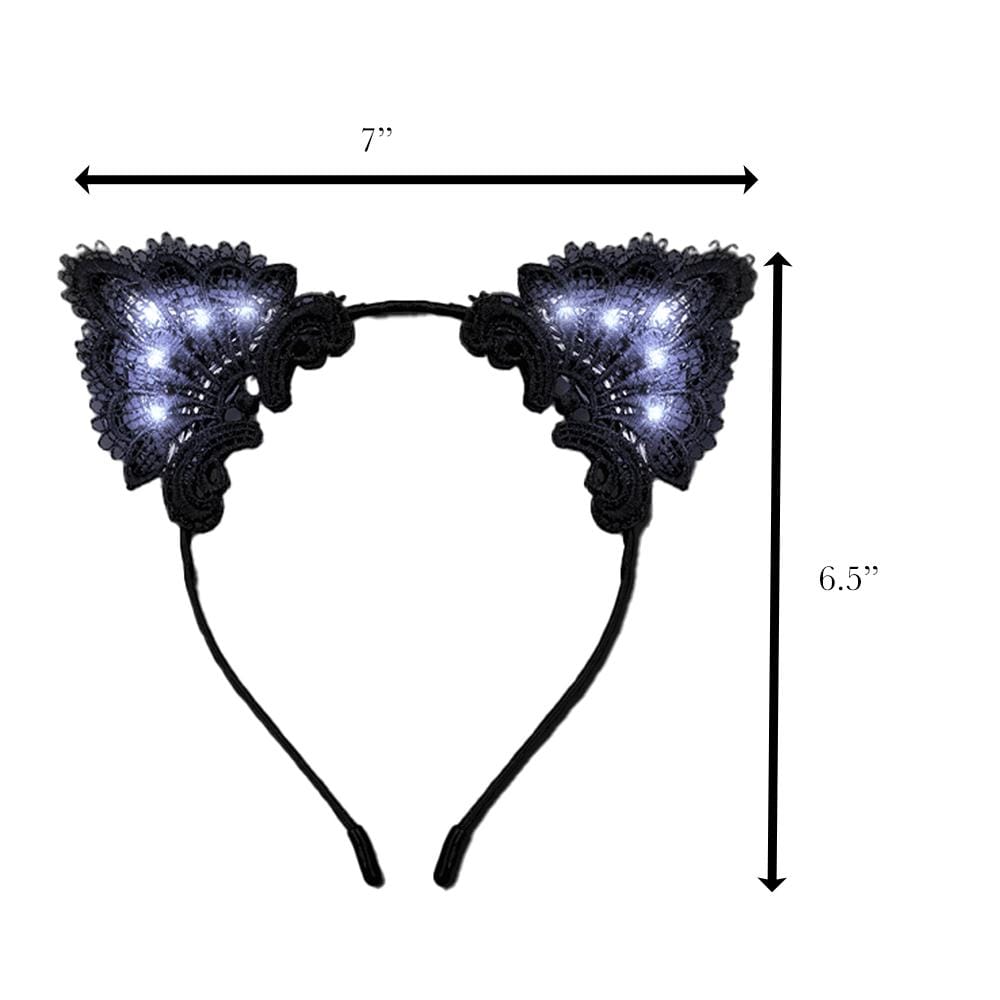 LED Black Lace Cat Animal Ears Headband All Products LED Black Lace Cat Animal Ears Headband All Products 4