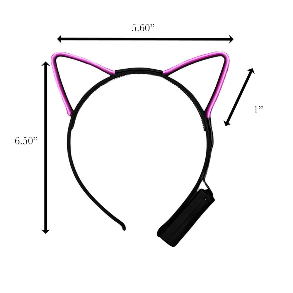 Electro Luminescent Cat Animal Ears Headband Pink All Products Electro Luminescent Cat Animal Ears Headband Pink All Products 3