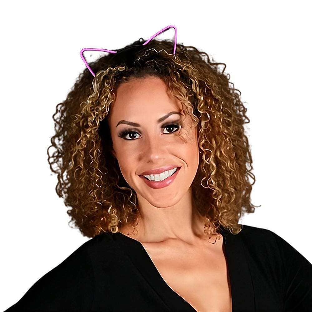 Electro Luminescent Cat Animal Ears Headband Pink All Products Electro Luminescent Cat Animal Ears Headband Pink All Products