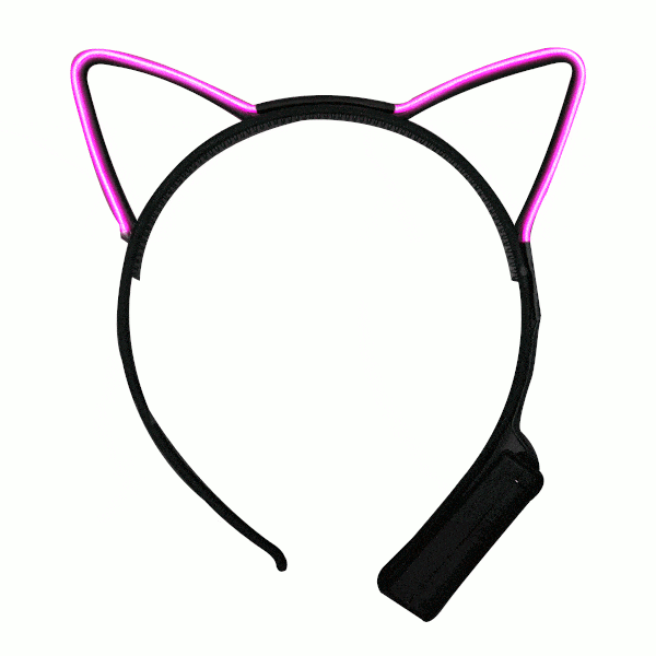 Electro Luminescent Cat Animal Ears Headband Pink All Products Electro Luminescent Cat Animal Ears Headband Pink All Products 2