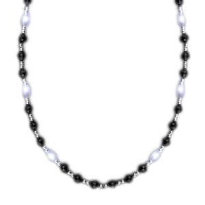 Classy LED Fancy Beads Black White and Silver Necklace Classy LED Fancy Beads Black White and Silver Necklace