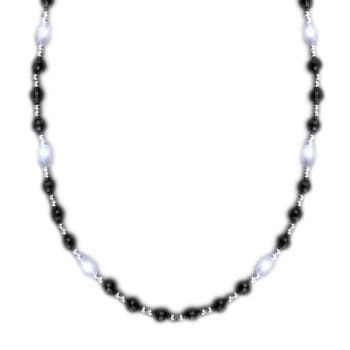 Classy LED Fancy Beads Black White and Silver Necklace All Products Classy LED Fancy Beads Black White and Silver Necklace All Products
