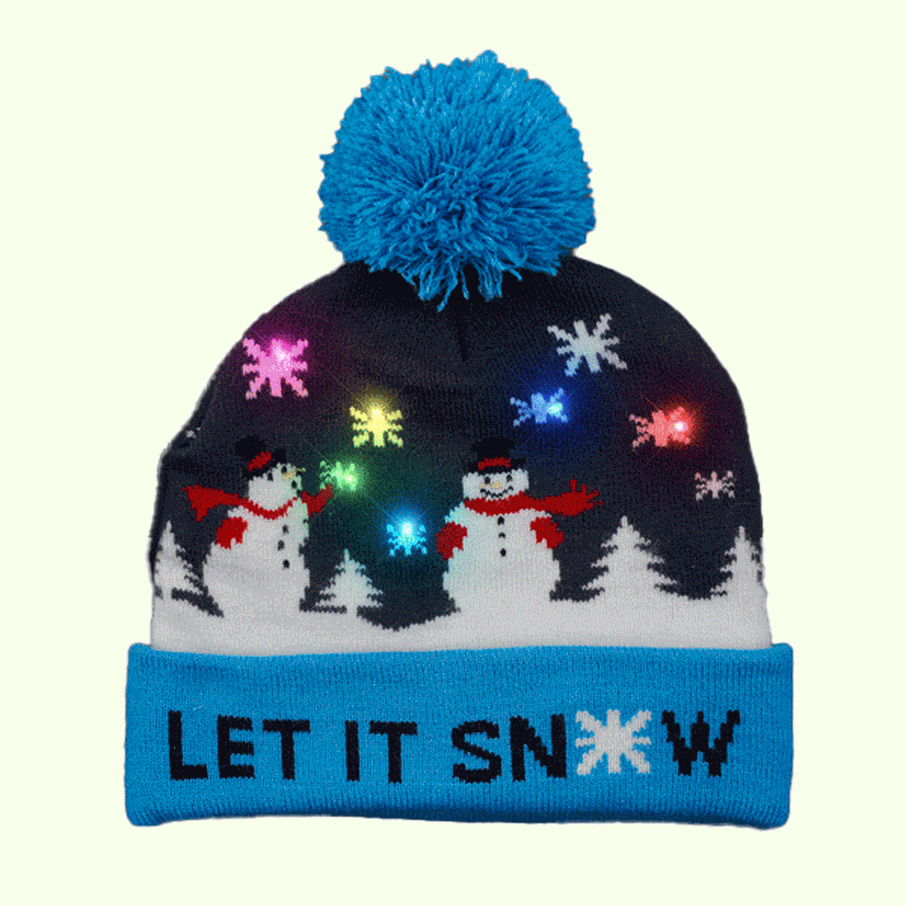 Multicolor LED Snowy Snowflake Winter Christmas Holiday Snowmen Beanie Hat All Products Multicolor LED Snowy Snowflake Winter Christmas Holiday Snowmen Beanie Hat All Products 2