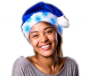 Blue LED Snowflake Santa Claus Faux Fur Plush Hat Blue LED Snowflake Santa Claus Faux Fur Plush Hat