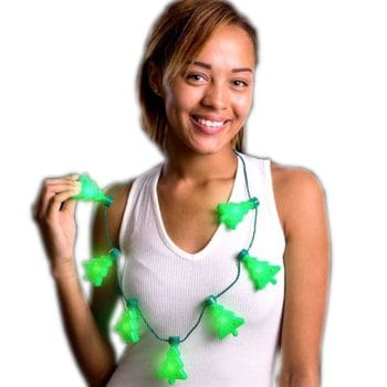 Evergreen Christmas Tree String Light Up Party Necklace All Products