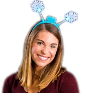 Light Up Flashing Crystal Snowflake Headband Bopper Light Up Flashing Crystal Snowflake Headband Bopper