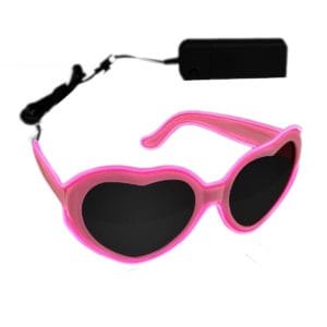 Stylish Heart-Shaped Glowing Pink EL Wire Sunglasses Stylish Heart-Shaped Glowing Pink EL Wire Sunglasses
