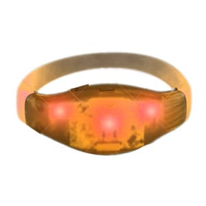 Sound Activated Orange LED Bracelet Wristbands for Concerts
