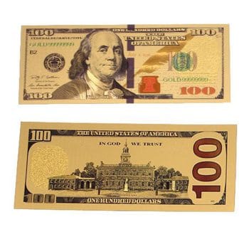 24K Gold plated 100 Dollar Bill Replica Paper Money Currency Banknote Art Commemorative Collectible Holiday Decoration 24K Gold and Silver Plated Replica Bills 24K Gold plated 100 Dollar Bill Replica Paper Money Currency Banknote Art Commemorative Collectible Holiday Decoration 24K Gold and Silver Plated Replica Bills