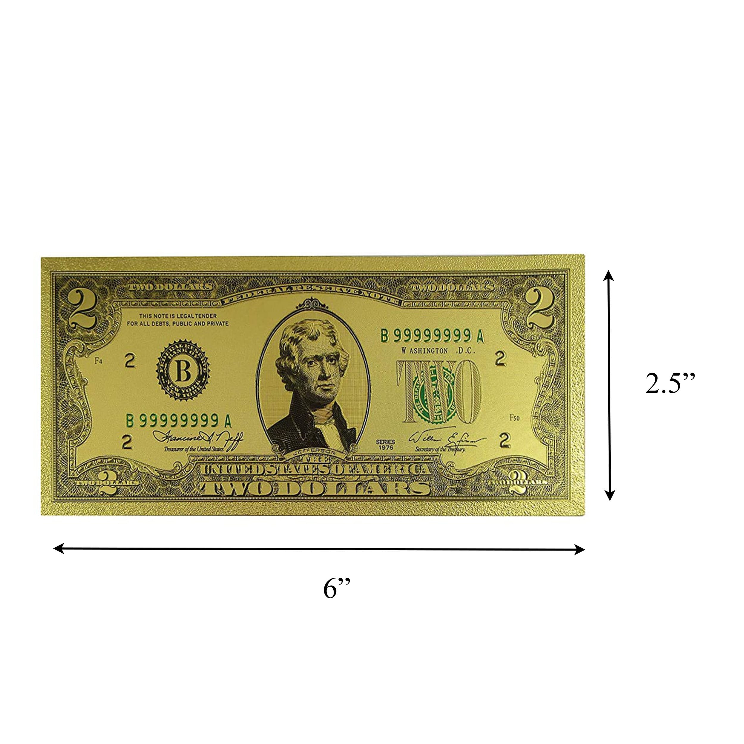 2 Dollar Commemorative Collectible Premium Replica Paper Money Bill 24k Gold Plated Fake Currency Banknote Art Holiday Decoration 24K Gold and Silver Plated Replica Bills 2 Dollar Commemorative Collectible Premium Replica Paper Money Bill 24k Gold Plated Fake Currency Banknote Art Holiday Decoration 24K Gold and Silver Plated Replica Bills 4