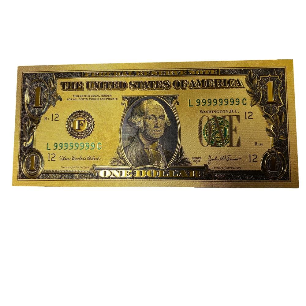 Premium Replica 1 Dollar Paper Money Bill 24k Gold Plated Fake Currency Banknote Art Commemorative Collectible Holiday Decoration 24K Gold and Silver Plated Replica Bills Premium Replica 1 Dollar Paper Money Bill 24k Gold Plated Fake Currency Banknote Art Commemorative Collectible Holiday Decoration 24K Gold and Silver Plated Replica Bills 3