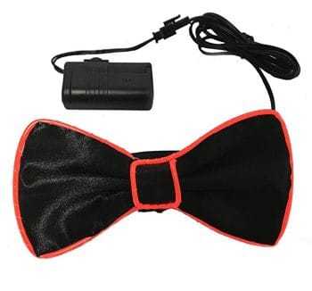 Flashing EL Wire Red Bow Tie for Men Night Rave Parties 4th of July