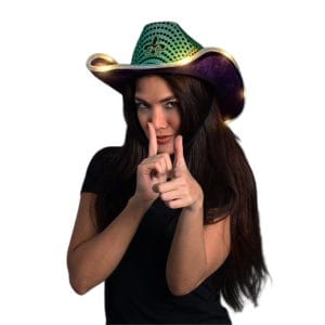 Light Up Flashing Fleur De Lis Cowboy Hat