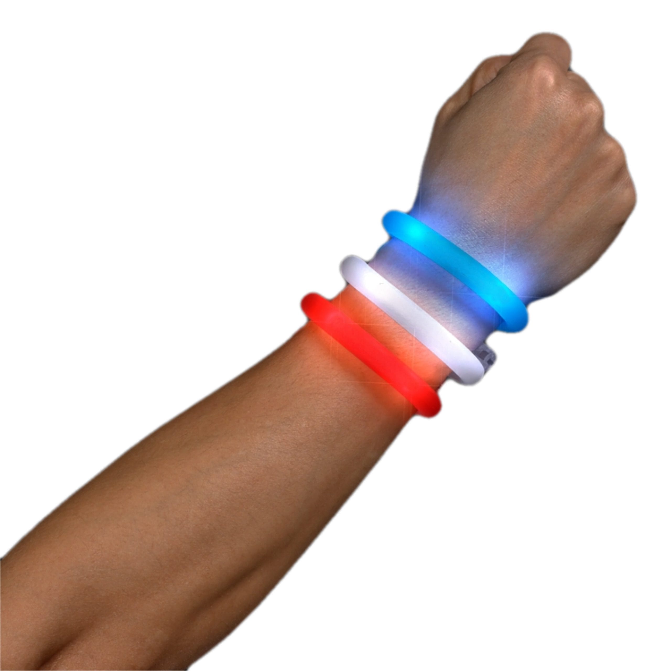 Adjustable Assorted Light Up Red White Blue Patriotic Tube Bracelets for 4th of July Pack of 25 4th of July Adjustable Assorted Light Up Red White Blue Patriotic Tube Bracelets for 4th of July Pack of 25 4th of July 2