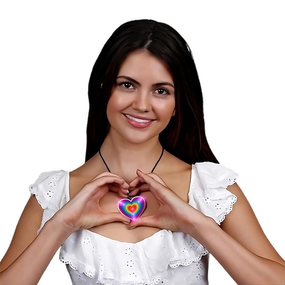 Flashing Retro Love Rainbow Heart Pendant Necklace All Products Flashing Retro Love Rainbow Heart Pendant Necklace All Products