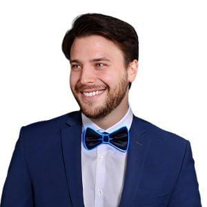 EL Wire Blue Bow Tie for Men Night Rave Parties 4th of July EL Wire Blue Bow Tie for Men Night Rave Parties 4th of July