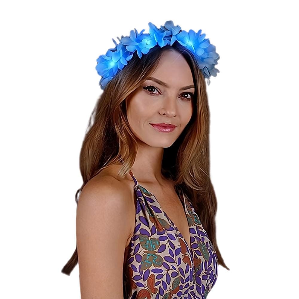 Light Up Flashing Blue Flower Crown Stretchy Headband All Products Light Up Flashing Blue Flower Crown Stretchy Headband All Products 2