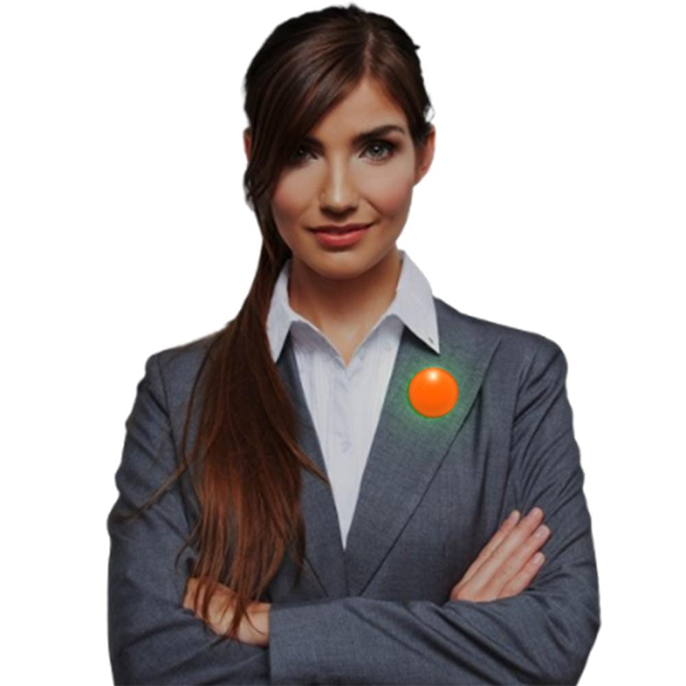 Light Up Round Badge Pin Orange All Products Light Up Round Badge Pin Orange All Products 3