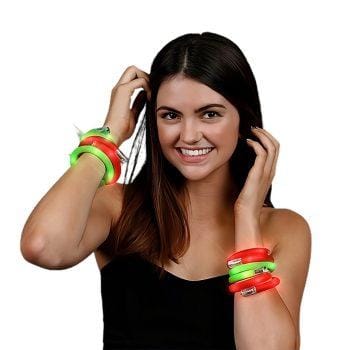 Assorted Light Up Christmas Bling Red Green Tube Bracelets Pack of 25 All Products 3