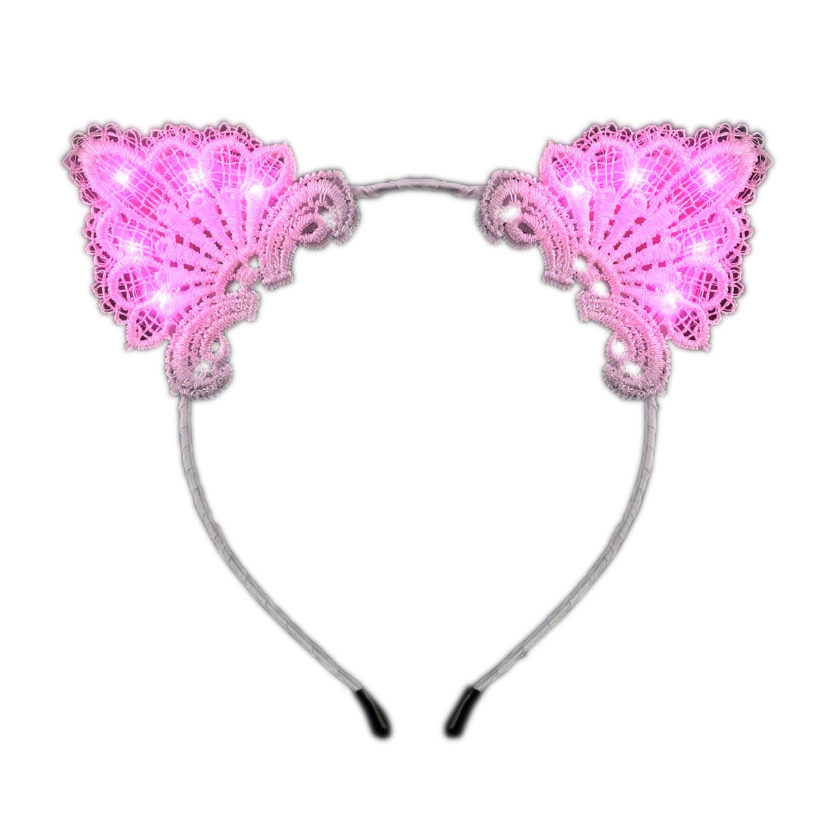 Pink LED Lace Cat Animal Ears Headband All Products Pink LED Lace Cat Animal Ears Headband All Products