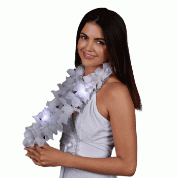 White Flashing Hawaiian Lei Necklace All Products