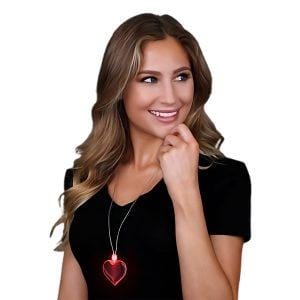 LED Acrylic Heart Necklace Red