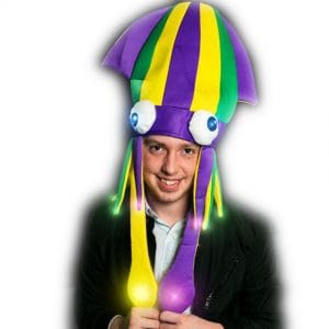Light Up Flashing Mardi Gras Squid Hat Light Up Flashing Mardi Gras Squid Hat