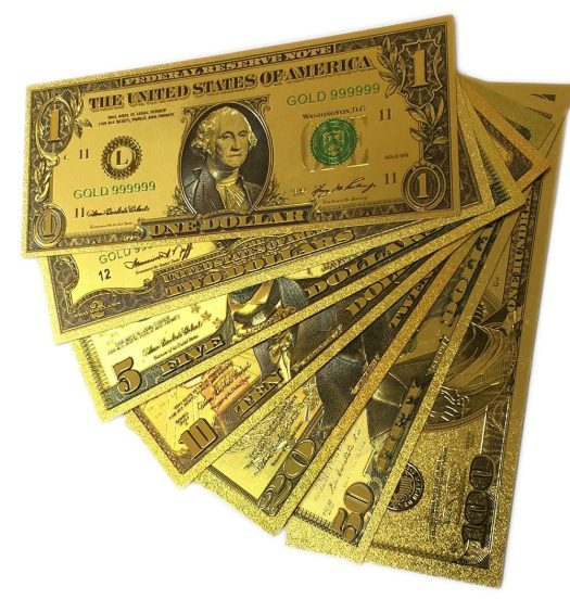 24k Gold Plated Fake Banknote Currency 1 $2 $5 $10 $20 $50 $100 Set of 7 24K Gold and Silver Plated Replica Bills 24k Gold Plated Fake Banknote Currency 1 $2 $5 $10 $20 $50 $100 Set of 7 24K Gold and Silver Plated Replica Bills