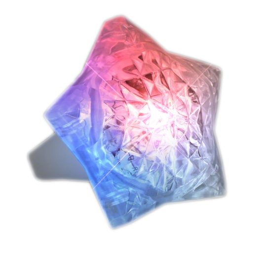 Patriotic Huge Crystal Star Prism Gem Rings RWB All Products