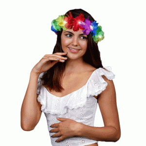 Light Up Flashing Rainbow Flower Crown Stretchy Headband Light Up Flashing Rainbow Flower Crown Stretchy Headband