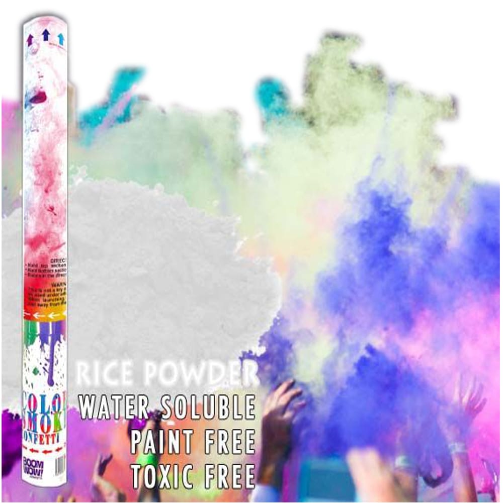 White Holi Powder Confetti Cannon 18 Inch All Products White Holi Powder Confetti Cannon 18 Inch All Products 3